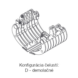 Konfigurácia čelustí D - demolačné